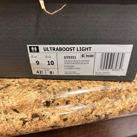 NWT adidas ultra boost light. men’s 9 womens 10. black - Picture 2 of 6